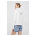 Bavlnená mikina Calvin Klein Jeans dámska, béžová farba, s kapucňou, jednofarebná