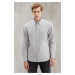 GRIMELANGE Cliff Men's 100% Cotton Pocket Oxford Gray Shirt