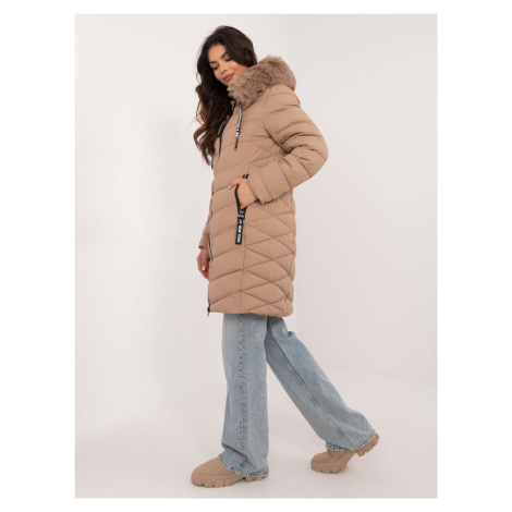Béžová dámska zimná prešívaná bunda SK-KR-HH-2403.02-beige