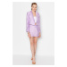 Trendyol Lilac Crop Woven Lined Shiny Fabric Blazer Jacket