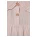 Detské bavlnené šaty Jamiks ružová farba, midi, áčkový strih