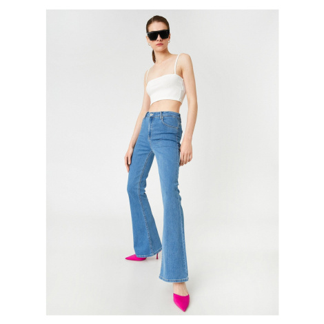 Koton Slim Fit španielske džínsy s vysokým pásom - Victoria Jean