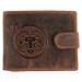 Wild Luxusná pánska peňaženka s prackou s obrázkom znamení zverokruhu - Baran - hnedá