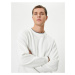 Koton Crew Neck Sweatshirt Basic Long Sleeve Raised