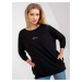 Plus size black cotton blouse with pockets