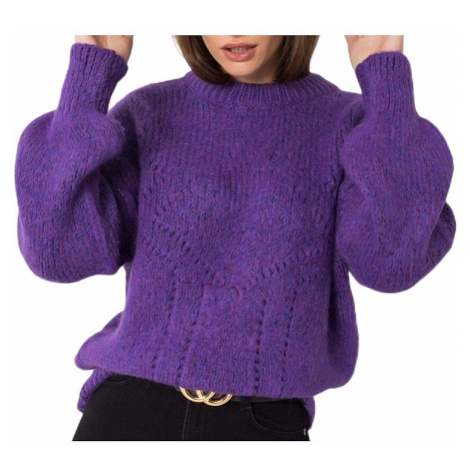 Tmavo fialový dámsky pletený pulóver
