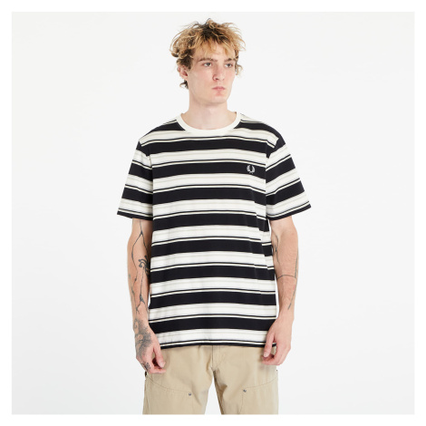 Tričko FRED PERRY Stripe T-shirt Black/ Cream