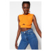 Trendyol Orange Crop Knitwear Window/Cut Out Detailed Blouse