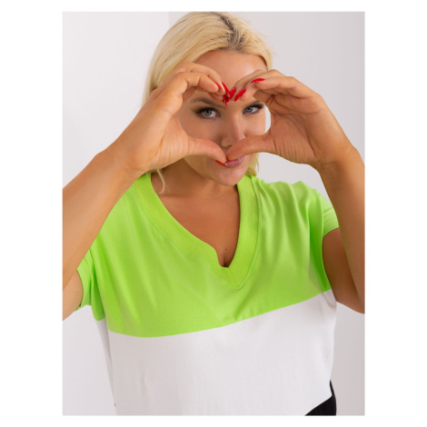 Light green and black cotton blouse of larger size