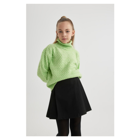 DEFACTO Girl Oversize Fit Wide Pattern Turtleneck Sweater B1729a823wn