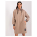 Dark beige asymmetrical sweatshirt dress