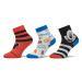 Adidas Súprava 3 párov vysokých detských ponožiek Mickey Mouse Crew Socks 3 Pairs IB6776 Farebná