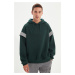 Trendyol Green Oversize/Wide Cut Hooded Reflective Detail Polar Fleece/Warm Sweatshirt