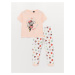 LC Waikiki Crew Neck Minnie Mouse Printed Short Sleeve Girl's Pajama Set