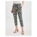 Orsay Yellow-Blue Womens Shortened Flowered Pants - Women