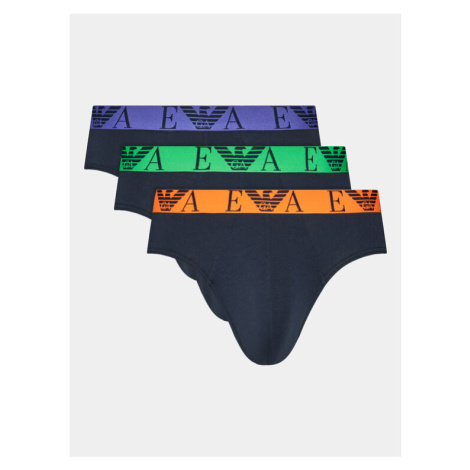 Emporio Armani Underwear Súprava 3 kusov slipov 111734 4R715 70435 Tmavomodrá