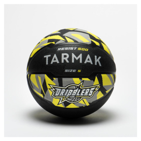 Basketbalová lopta veľkosti 5 - R500 čierno-sivo-žltá TARMAK