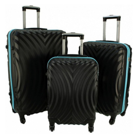 Modro-čierna sada 3 luxusných kufrov "Infinity" - M, L, XL