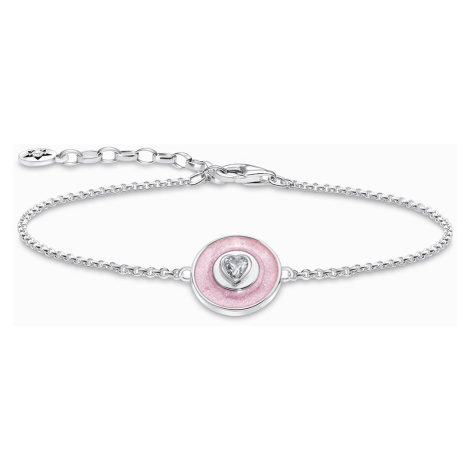 Thomas Sabo A2143-691-9-L19V Silver náramek with pink pendant