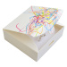JKBOX Biela papierová krabička Easy so vzorom farieb bez mašle na strednej sadu IK015