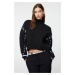 Trendyol Black Soft Textured Yarn Detailed Crop Knit Sweater