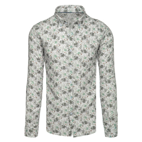 Košeľa pánska biela s kvetmi Dstreet DX2633