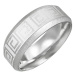 Oceľový prsteň so vzorom gréckeho kľúča, skosené hrany - Veľkosť: 67 mm