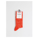 Červené vzorované ponožky Fusakle V zahrade
