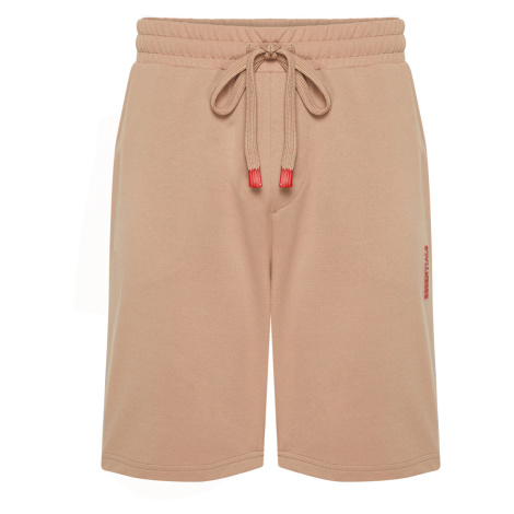 Trendyol Beige Regular Cut Letter Printed Drawstring Elastic Waist Shorts