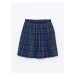 LC Waikiki Plaid Gabardine Girl Pleated Skirt with Elastic Waist