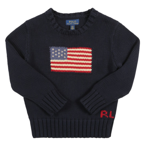 Polo Ralph Lauren Sveter 'FLAG'  námornícka modrá