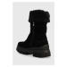 Semišové topánky Tommy Hilfiger Warm Lining Suede Low Boot dámske, čierna farba, na platforme, j