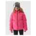 Dievčenská lyžiarska bunda 4F JUNIOR TECHNICAL JACKET-JAW23TTJAF293-55N-HOT PINK NEON