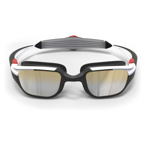Plavecké okuliare Turn zrkadlové sklá jednotná veľkosť čierno-bielo-červené NABAIJI