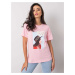 Women's pink T-shirt with print