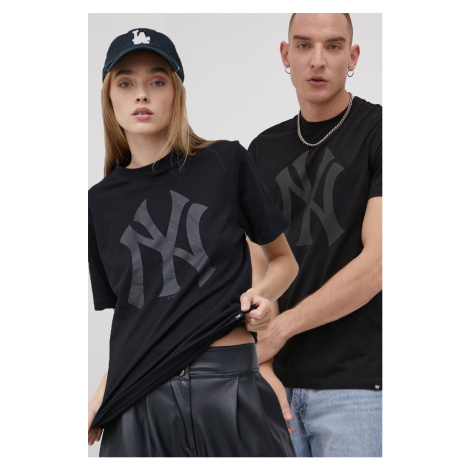 Bavlnené tričko 47 brand MLB New York Yankees čierna farba, jednofarebné, BB017TEMIME544089JK