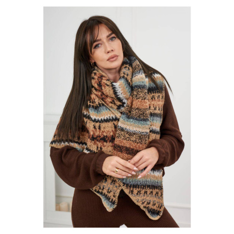 6072 Women's camel scarf + black