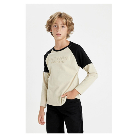 DEFACTO Boy Oversize Fit Crew Neck Printed Long Sleeve T-Shirt