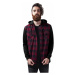 Urban Classics Hooded Checked Flanell Sweat Sleeve Shirt blk/burgundy/blk