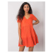 Orange pleated dress Yazmin RUE PARIS