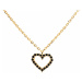 PDPAOLA Nežný pozlátený náhrdelník so srdiečkom Black Heart Gold CO01-221-U (retiazka, prívesok)