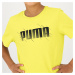 Detské bavlnené tričko Puma žltá s nápisom