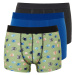 Trendyol Multicolored 3-Piece Coffee Patterned-Plain Pack Cotton Boxer