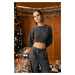 DEFACTO Crop Crew Neck Rib Sweater