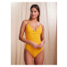 Yellow Women's One-Piece Swimsuit Pieces Bib - Women's
