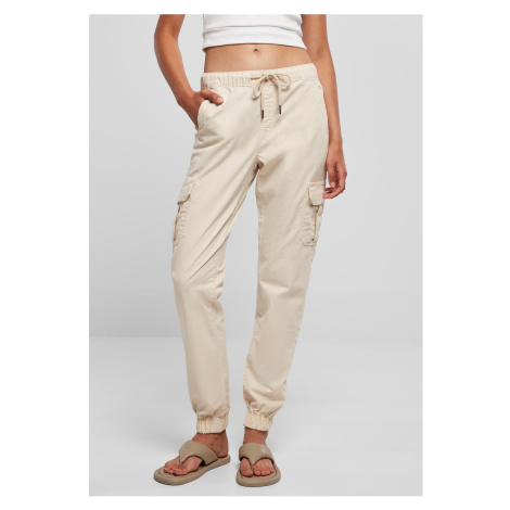 Women's Cargo Jogging Pants with High Waist whitesand Urban Classics