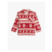 Koton Christmas Theme Pajama Top Printed Long Sleeve Cotton