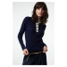 Trendyol Navy Blue High Collar Knitwear Sweater