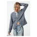 Trendyol Indigo Crew Neck Knitted Cardigan