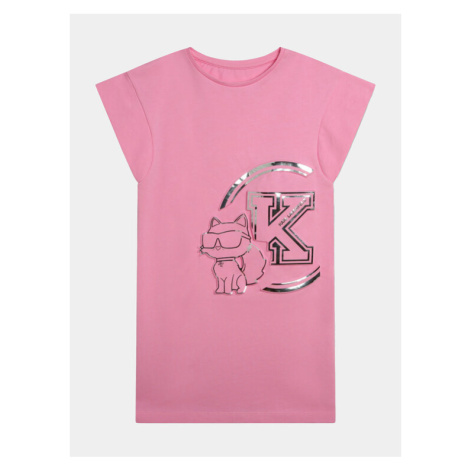 Karl Lagerfeld Kids Každodenné šaty Z30077 S Ružová Regular Fit